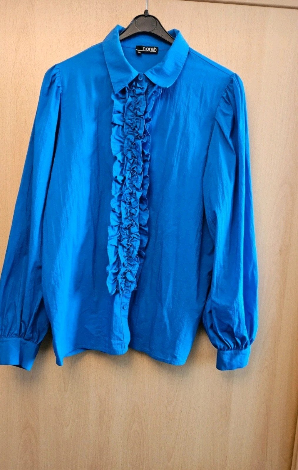 Norah blouse met roezels, maat 40, NIEUW!, Kleding | Dames, Maat 38/40 (M), Blauw, Nieuw, Ophalen of Verzenden