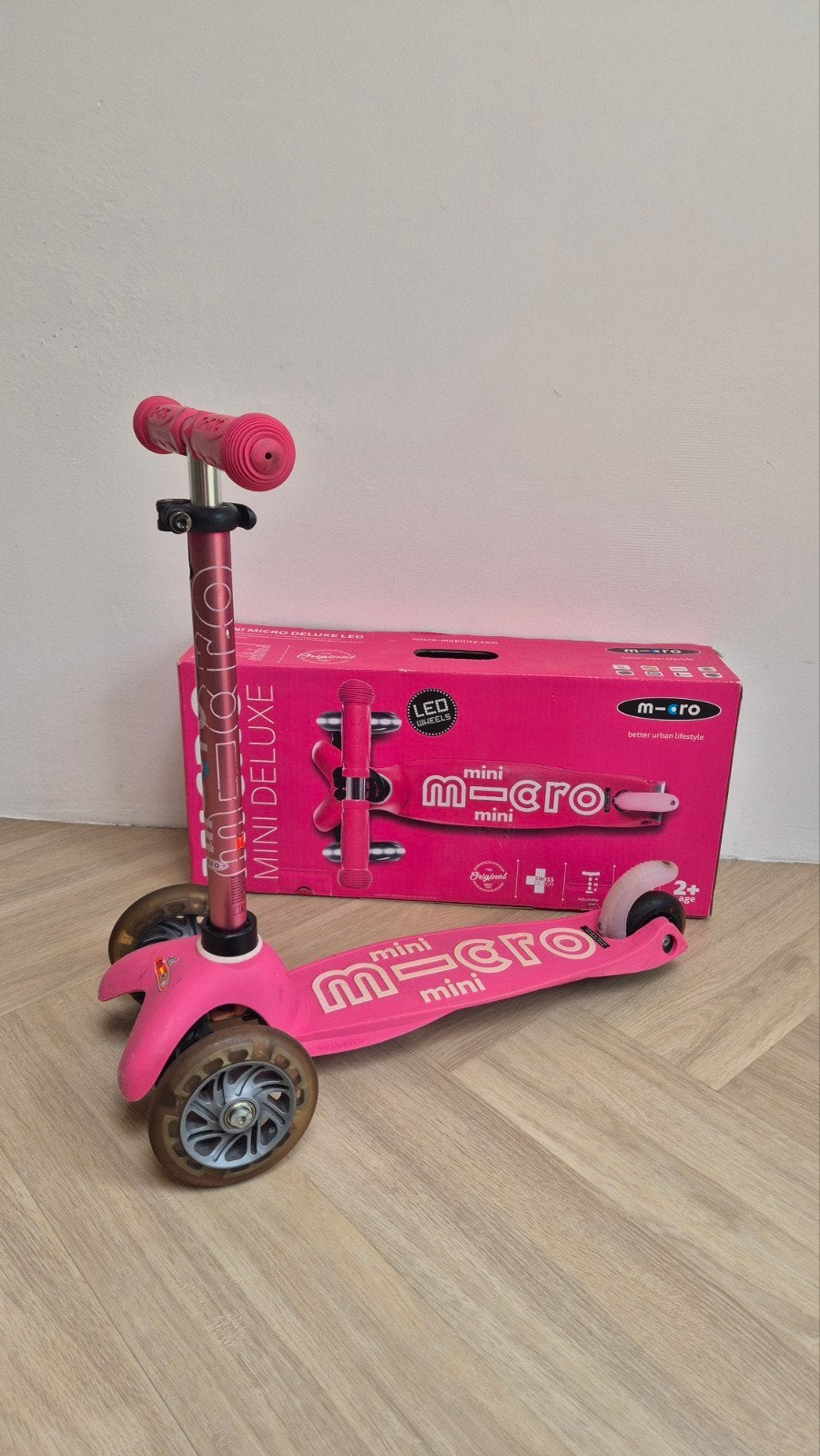 Microstep micro step mini deluxe led roze, Ophalen, Gebruikt, Gewone step, Micro