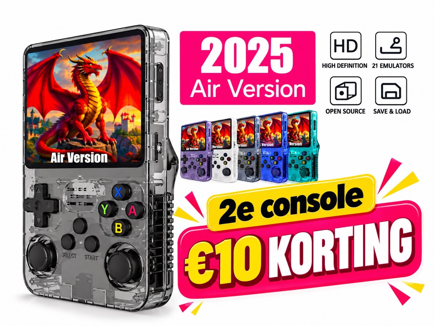R36S NEW GESEALD Gaming Console 128g, 21000 game, 5 kleuren., Ophalen of Verzenden, Overige merken, Nieuw