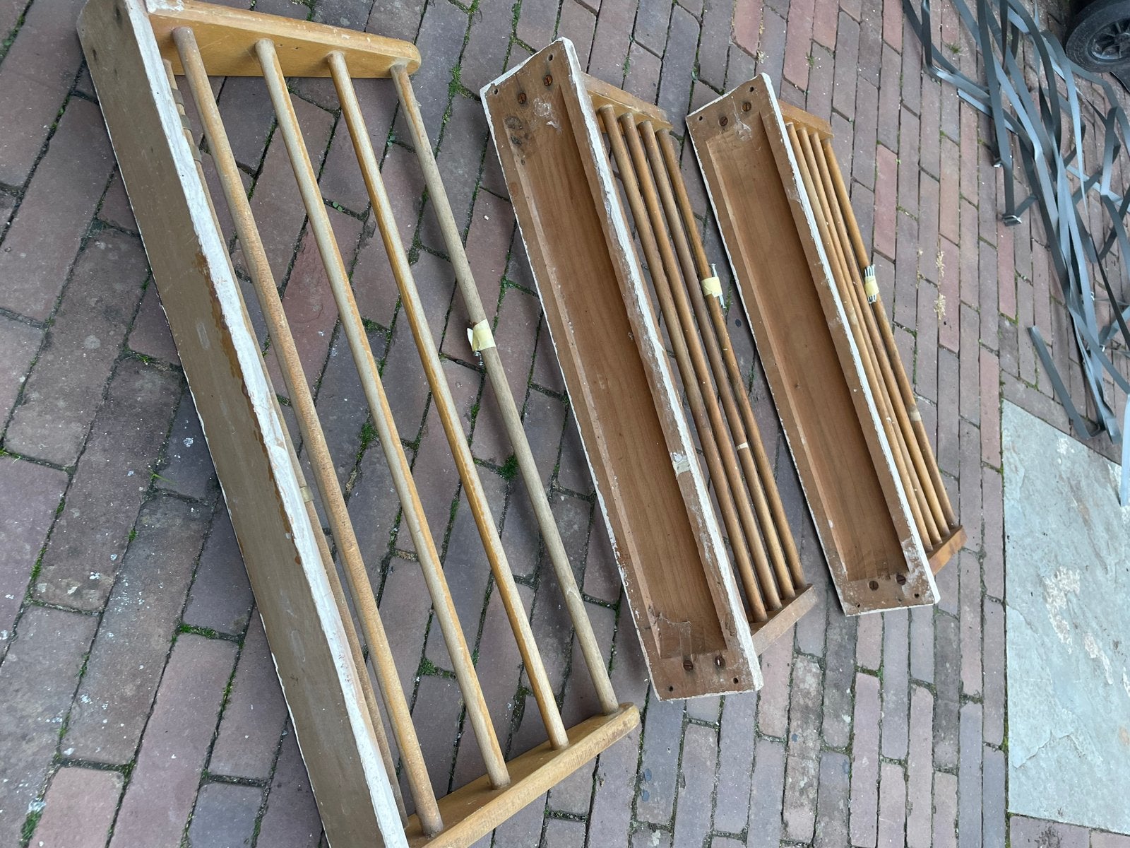 Bruynzeel Piet Zwart pannenrekken - 3 stuks, Ophalen, Gebruikt, Bruin, Vintage