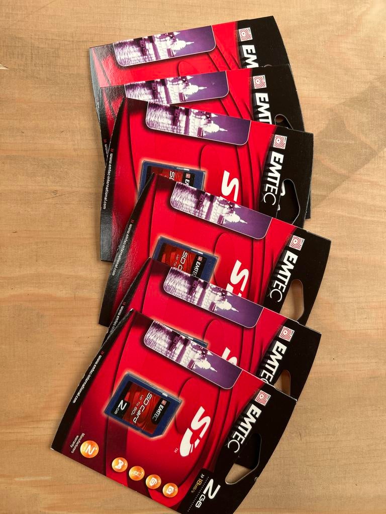 6x EMTEC SD Kaart 2GB - Nieuw in verpakking, Audio, Tv en Foto, Fotografie | Geheugenkaarten, SD, ., Nieuw, Ophalen of Verzenden