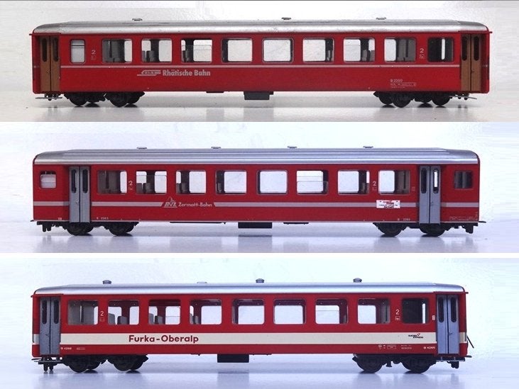 Bemo Glacier Express RhB, BVZ, FO, Hobby en Vrije tijd, Overige merken, Gelijkstroom, Wagon, Ophalen of Verzenden