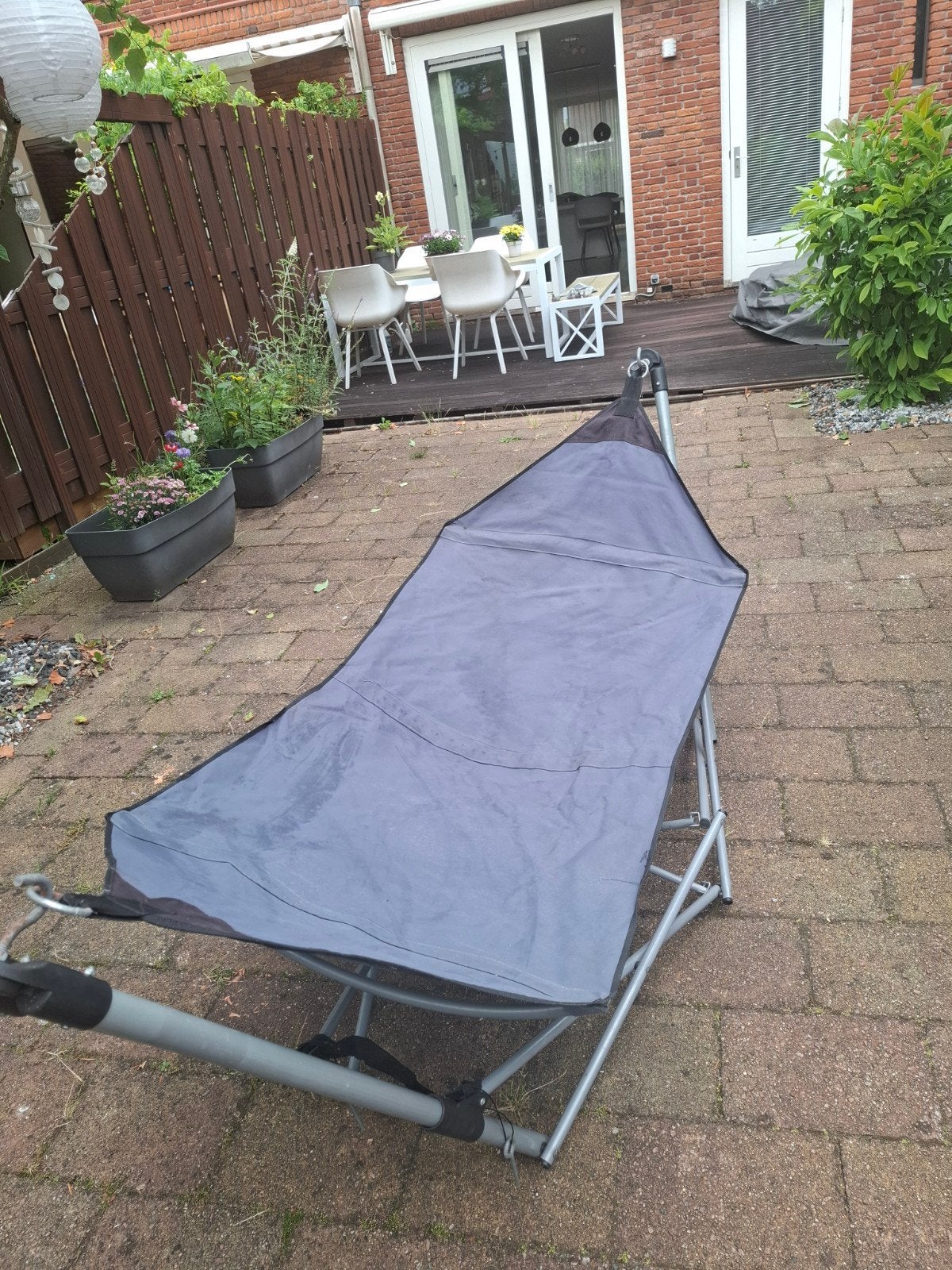 Schommel met standaard - Inklapbaar en opvouwbaar, Tuin en Terras, Hangmatten, Ophalen, Binnen, Opvouwbaar