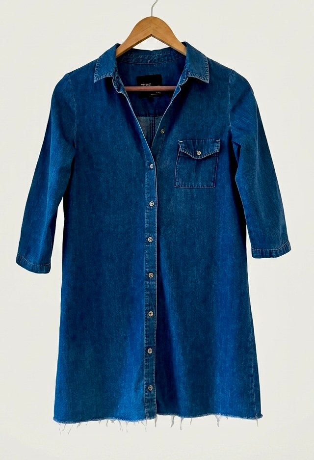 Zara denim jurk S, Blauw, Ophalen of Verzenden, Zo goed als nieuw, Maat 36 (S)