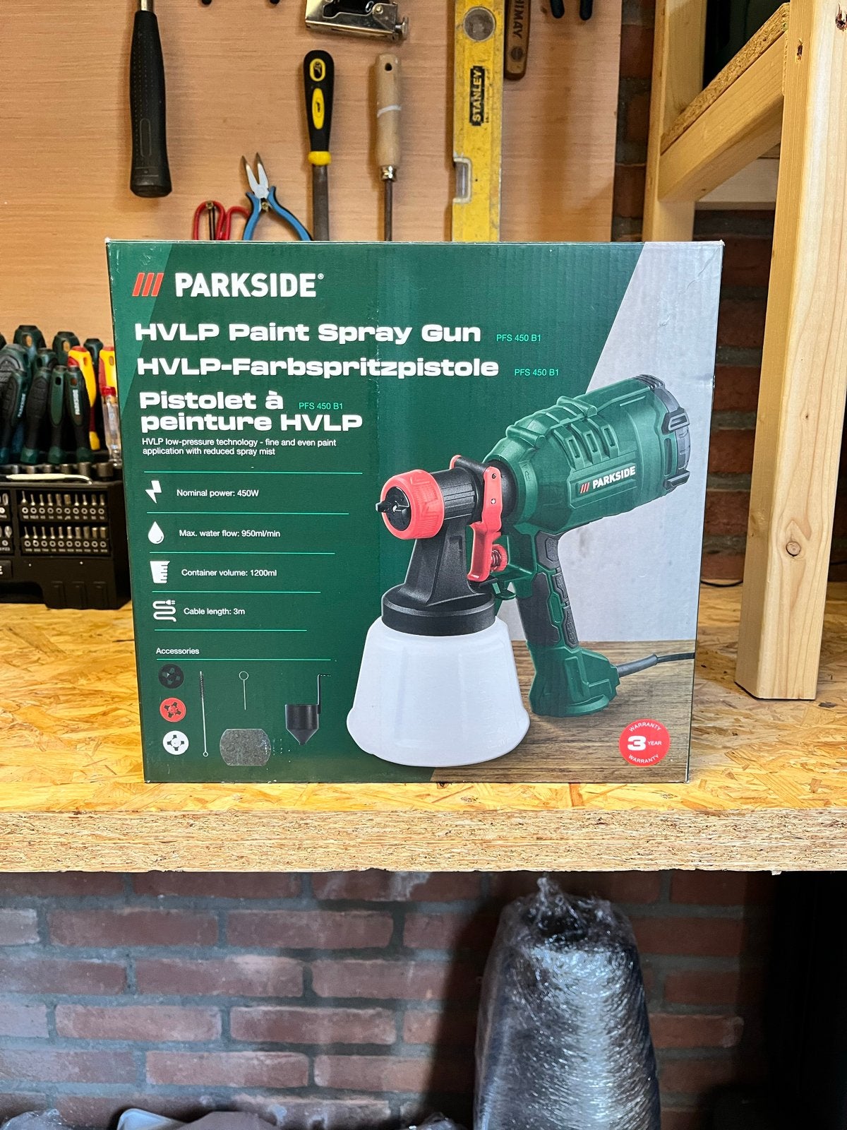 Parkside HVLP Verfspuitpistool PFS 450 B1, Ophalen, Gebruikt, Verfspuit of Verfpomp