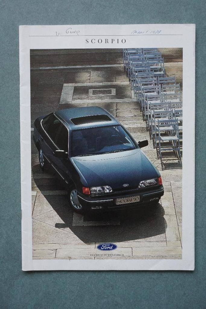 brochures Ford Scorpio uit '87-'88, Gelezen, Ford, Verzenden, Ford