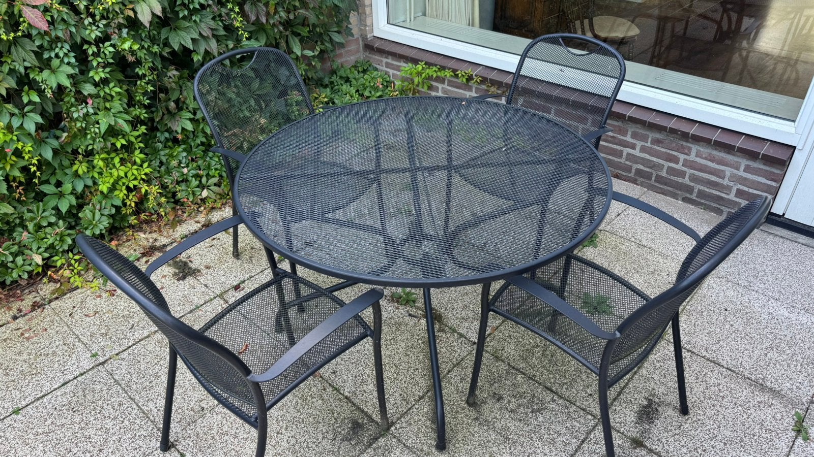 Kettler Engarden tuinset tafel en 4 stoelen strekmetaal, Ophalen, Zo goed als nieuw, Overige materialen