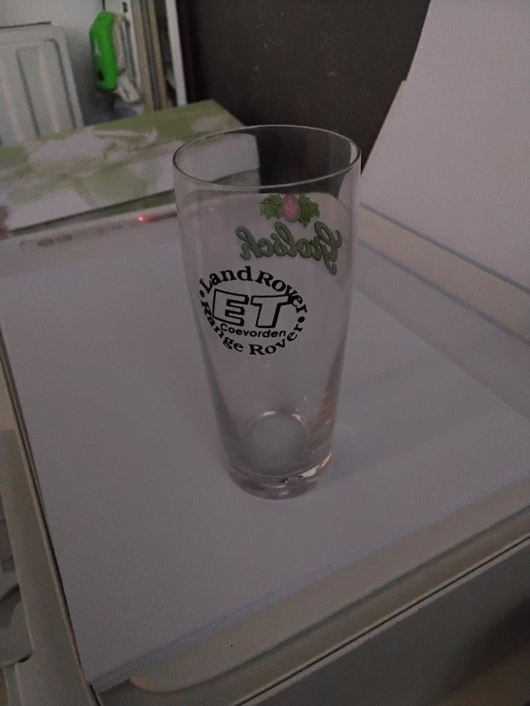 grolsch bier met opdruk landrover range rover, Ophalen of Verzenden, Nieuw, Glas of Glazen, Grolsch