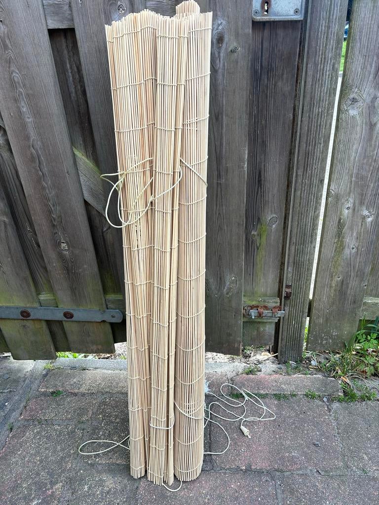 4x Bamboe Rolgordijnen - 2x 100cm breed, 2x 90cm breed, Ophalen, Gebruikt, 200 cm of meer, Beige