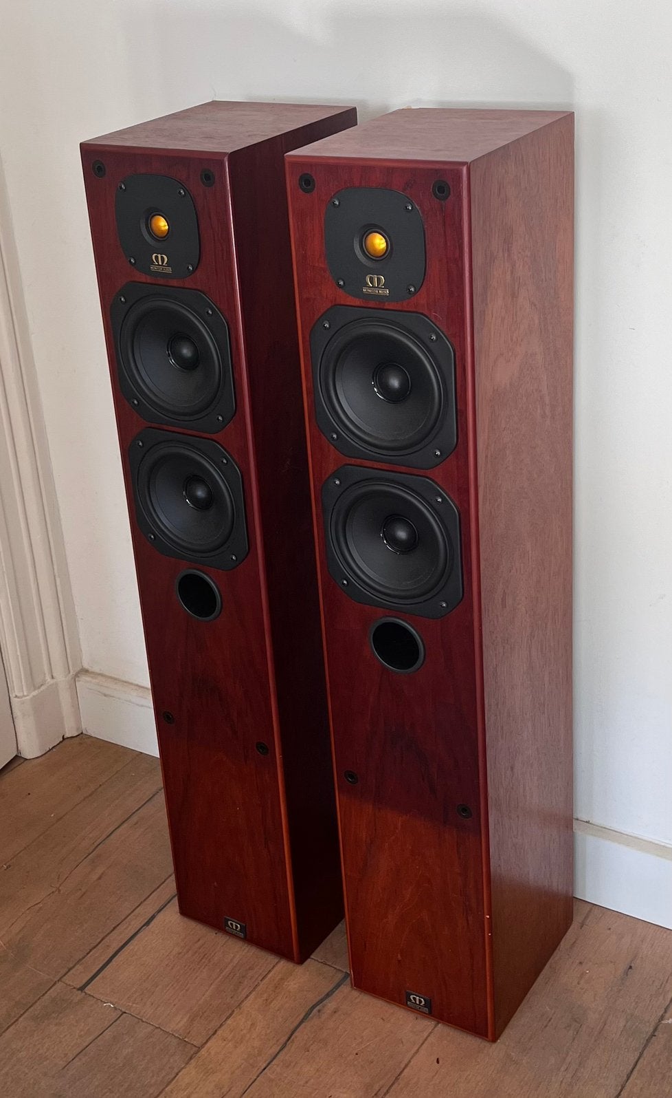 Set vloerstaande luidsprekers van Monitor Audio, Audio, Tv en Foto, Luidsprekers, Stereo speakers, Zo goed als nieuw, 60 tot 120 watt