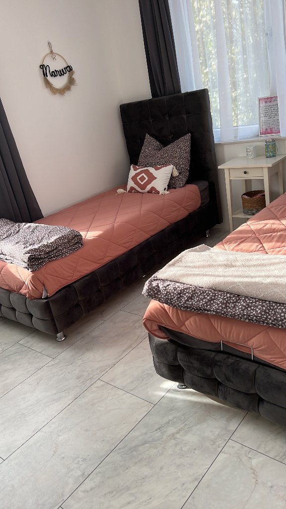 1 persoons boxspring, Ophalen, Gebruikt, 90 cm, Eenpersoons
