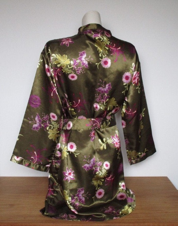 Nr.146: Prachtige Kimono Badjas van Giani Feroti Maat M met, Ophalen of Verzenden, Groen, Badjas