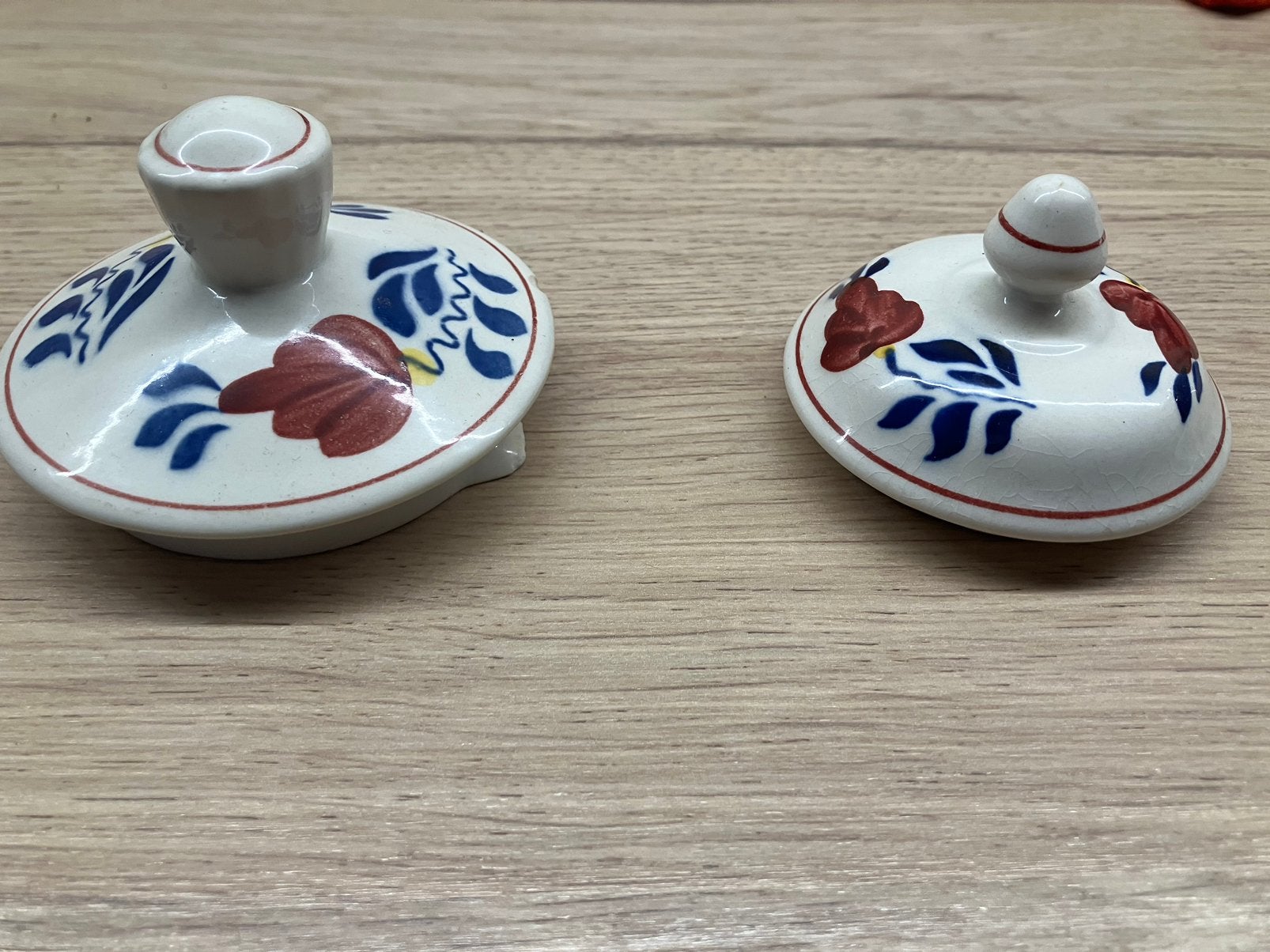 Boerenbont deksels, Huis en Inrichting, Keuken | Servies, Gebruikt, Ophalen of Verzenden, Kop(pen) en/of Schotel(s), Aardewerk