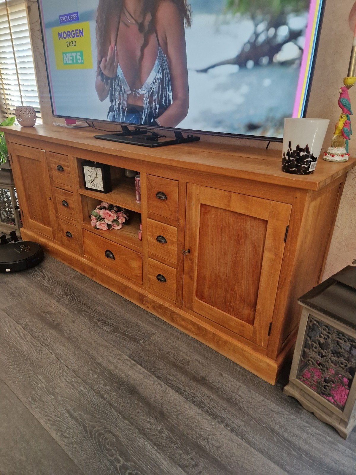 Dressoir kast massief deze week €250, Ophalen of Verzenden, 25 tot 50 cm, Teakhout, 200 cm of meer