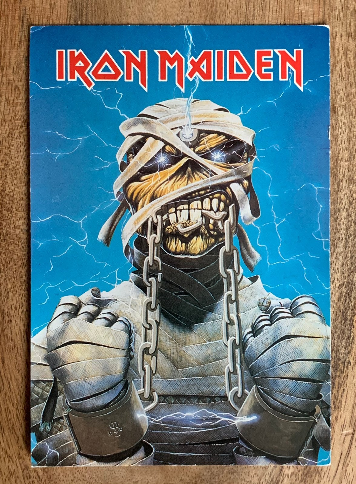 Iron Maiden Ansichtkaart, Verzamelen, Muziek, Artiesten en Beroemdheden, Ophalen of Verzenden