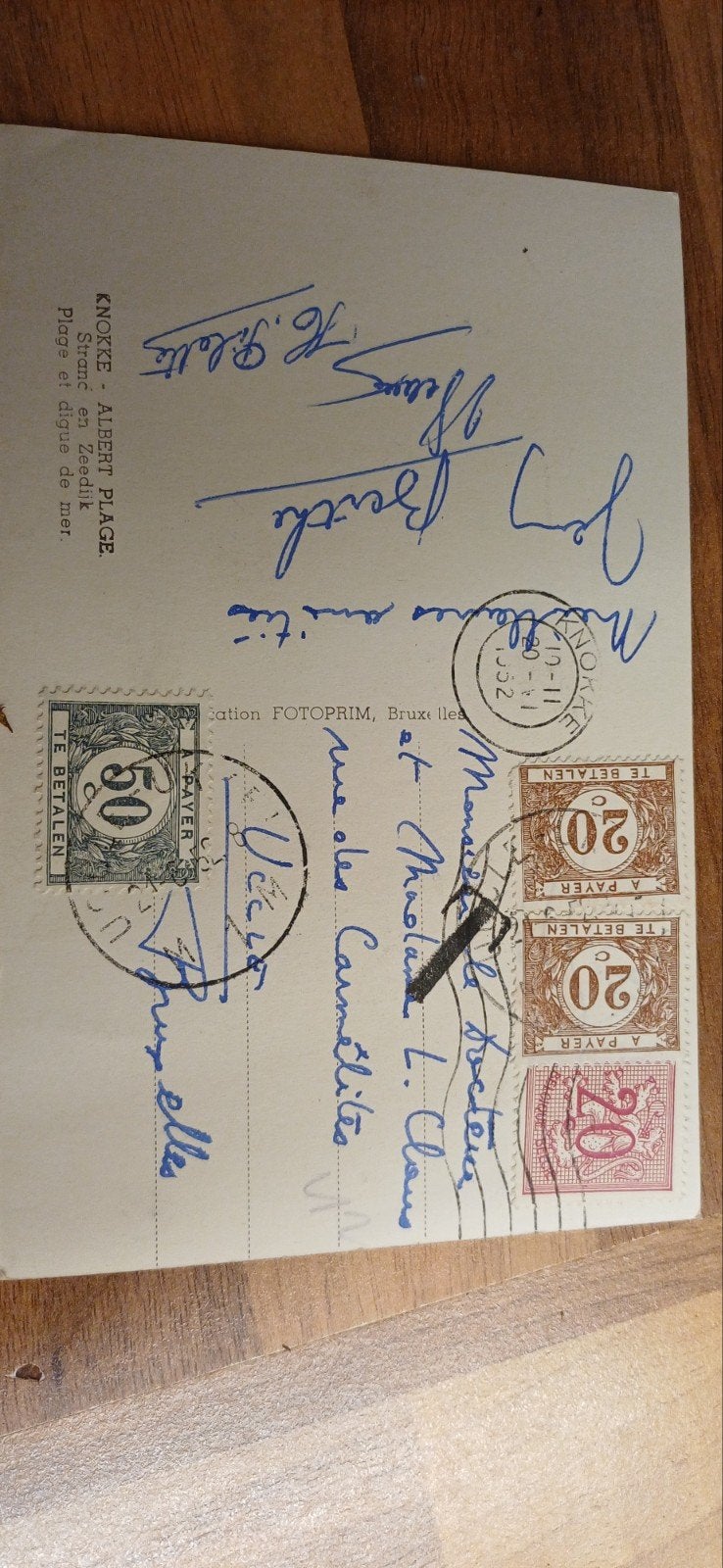 Oude ansichtkaart Knokke Albert Plage, 1932, Ophalen of Verzenden, 1920 tot 1940, Gelopen, West-Vlaanderen