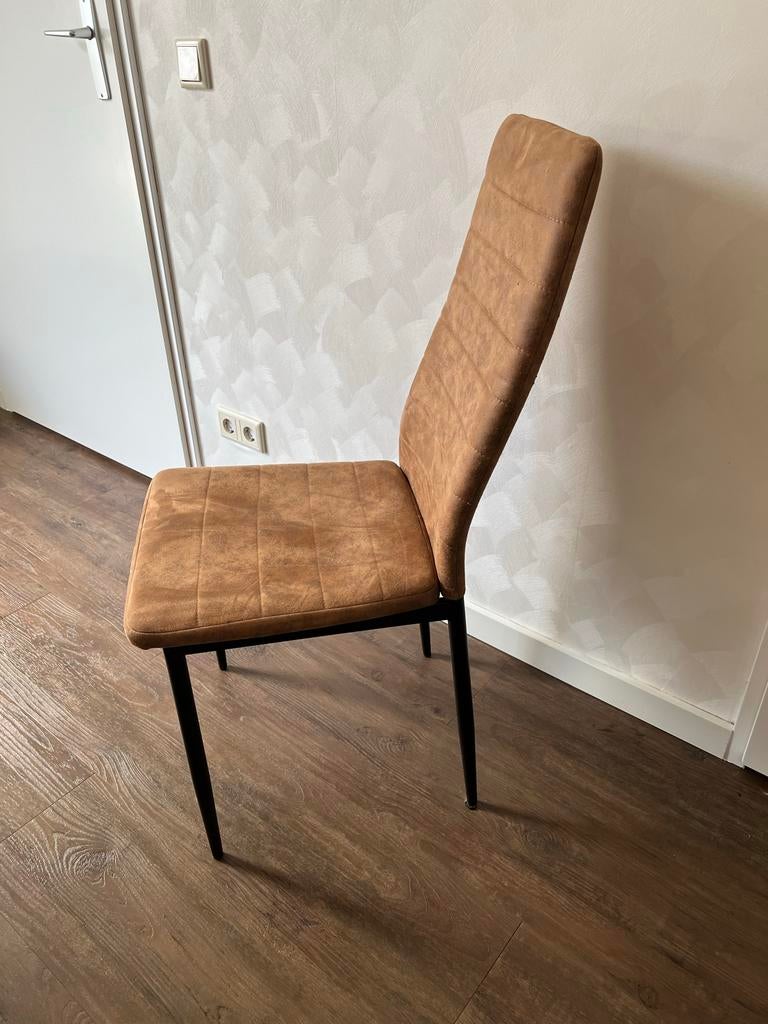 Set van 4 eetkamerstoelen - 100x40x40 cm, Ophalen, Bruin, Zo goed als nieuw, Vier