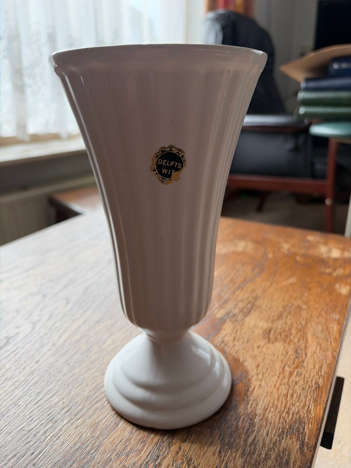 Vintage Delfts Wit Vaas - Elegant en Tijdloos, Antiek en Kunst, Ophalen