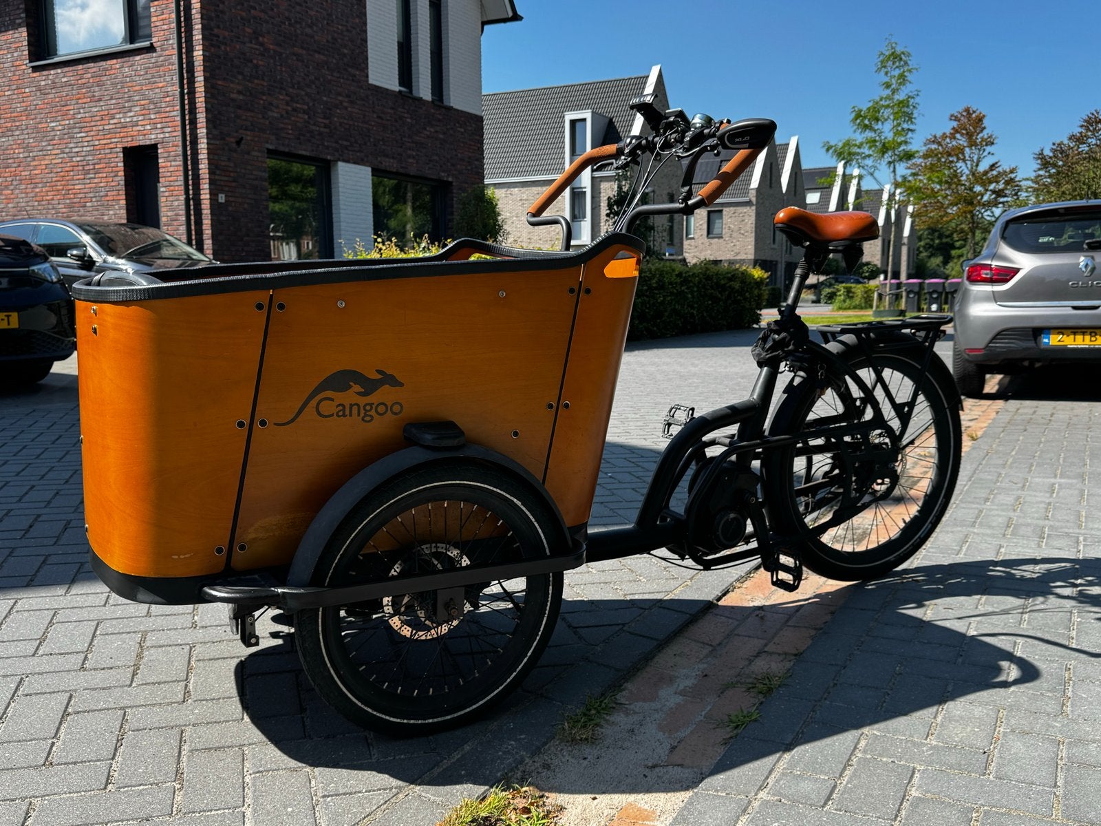 Cangoo Buckle Bakfiets met huif, 4 kinderen of meer, Gebruikt, Elektrisch, Schijfrem