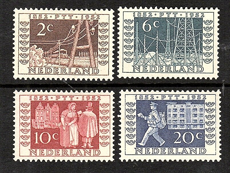 nvph 592-595 itep zegels1952 postfris zie scan 909, Postzegels en Munten, Ophalen of Verzenden, Na 1940, Postfris