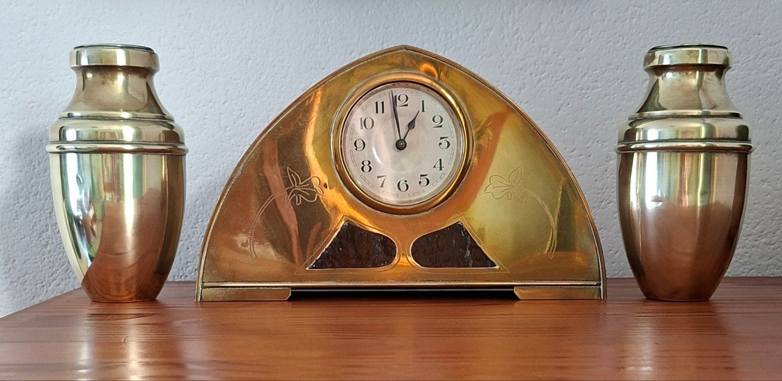 antieke messing schouwklok art deco 1920/1930, Ophalen of Verzenden