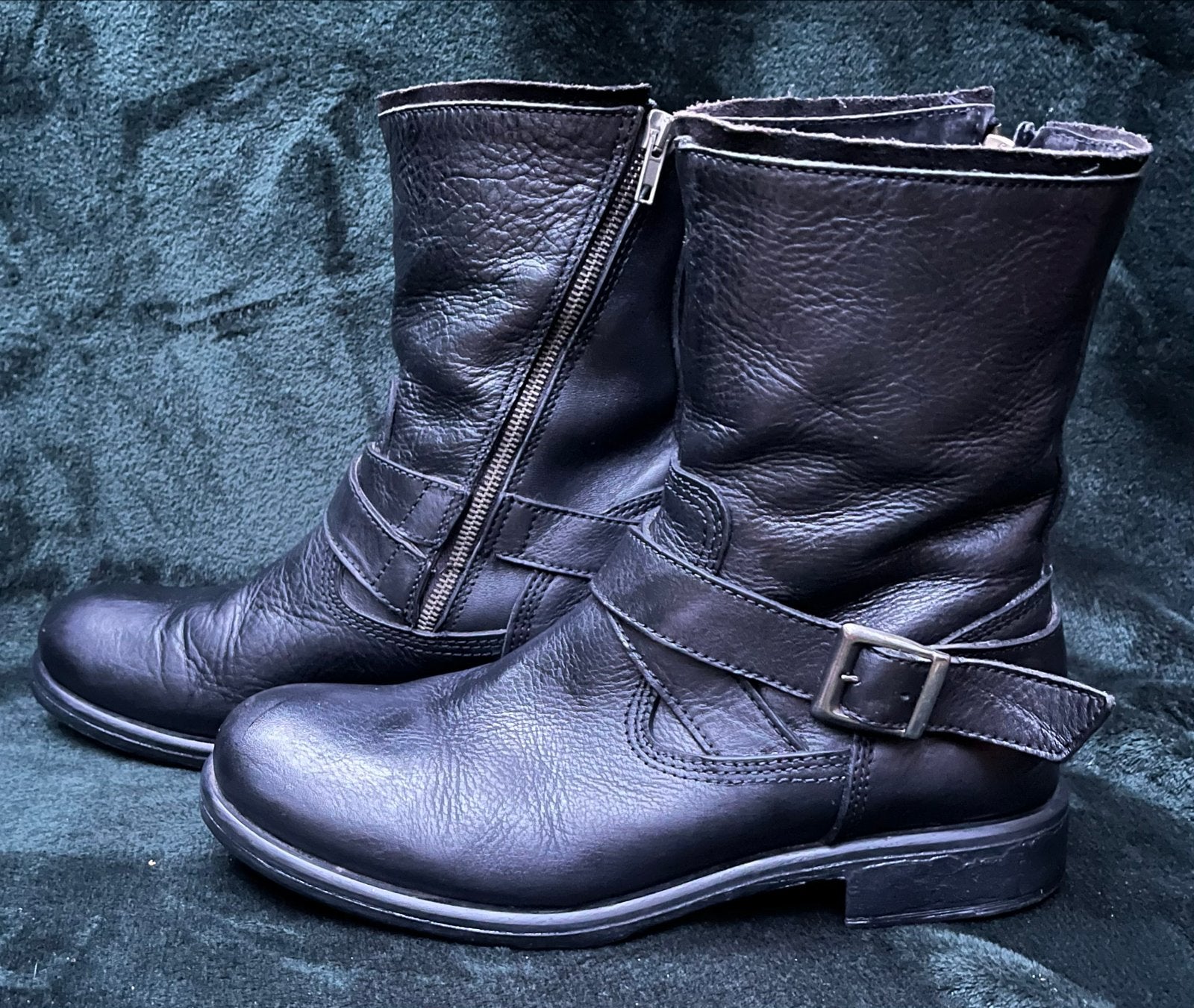 Stoere Sacha motorlaarzen heren metal laarzen maat 42, Ophalen of Verzenden, Gedragen, Zwart, Boots