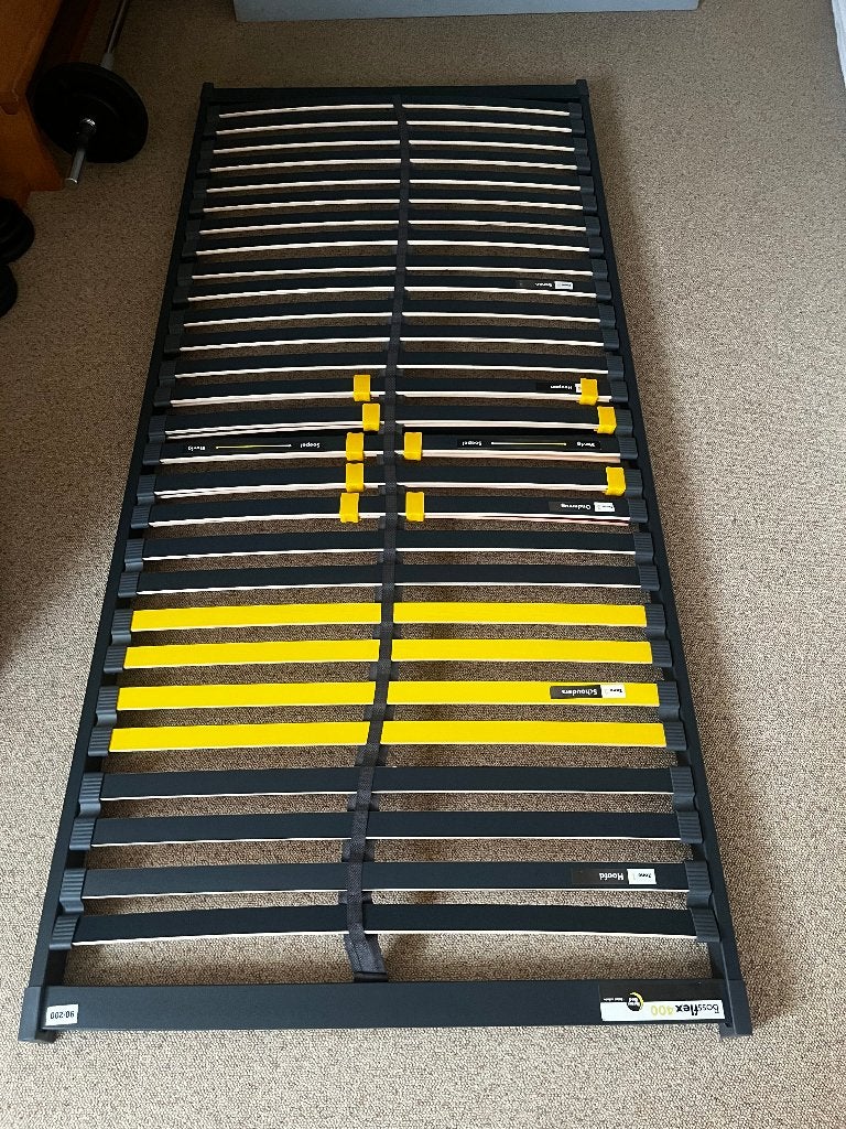 Eenpersoons lattenbodem Bossflex 400, Ophalen, 90 cm, Eenpersoons, Nieuw