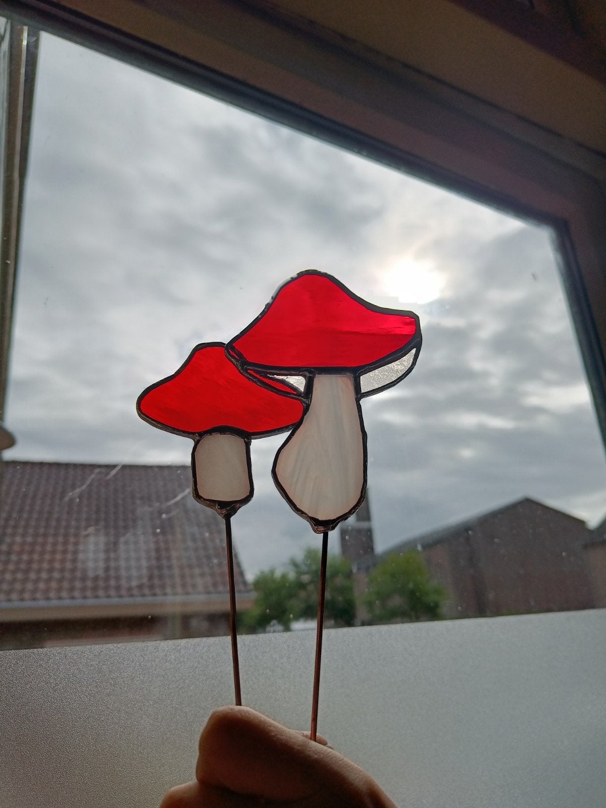 raamhangers en plantenstekers van glas in lood, Ophalen, Nieuw, Glas