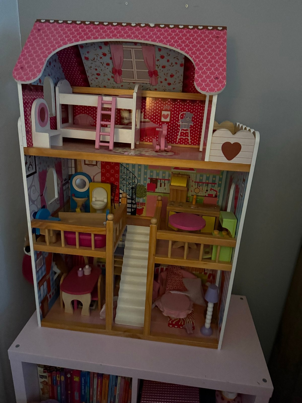 Kidkraft Houten Poppenhuis met Meubels - Zo goed als nieuw, Ophalen of Verzenden, Zo goed als nieuw, Poppenhuis