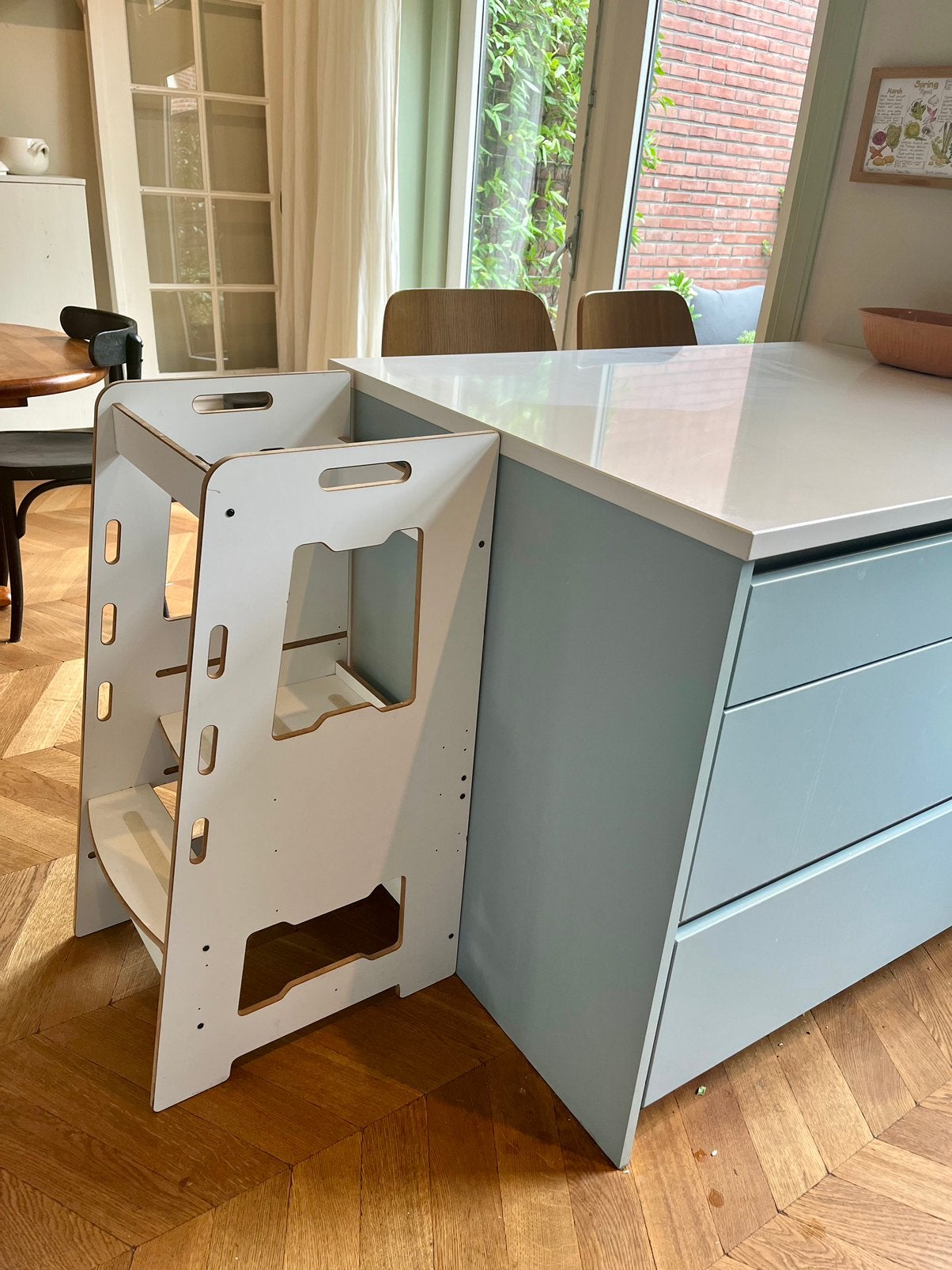 Verstelbare Learning Tower / Keukenhulpje - 3 Niveaus, Kinderen en Baby's, Kinderstoelen, Ophalen, Gebruikt, Overige typen