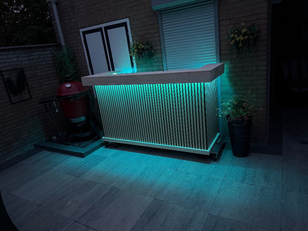 bar Steigerhout, met draadloze LED-verlichting., Huis en Inrichting, Barren, Ophalen, Nieuw