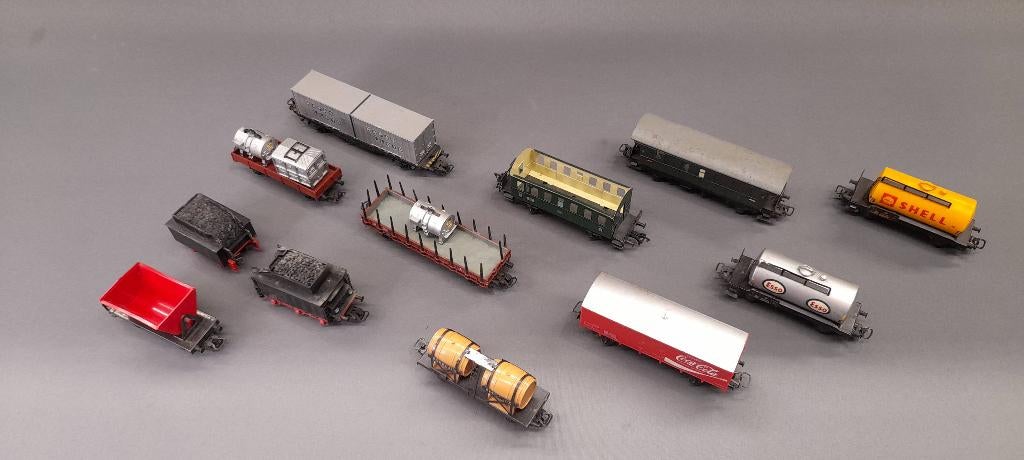 Trein wagon marklin locomotief leuk lot, Wisselstroom, Gebruikt, Wagon, Ophalen of Verzenden