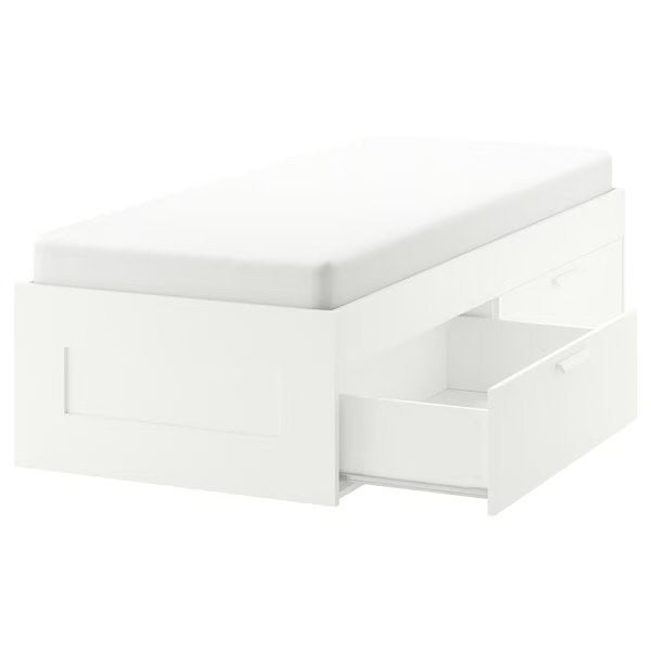 Ikea Brimnes bed 1-persoons met lades - ZGAN, Ophalen of Verzenden, Zo goed als nieuw, Eenpersoons, Wit