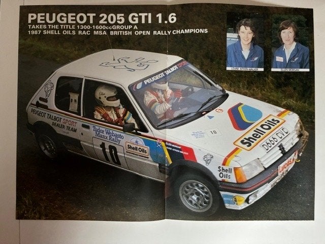 Posters Peugeot race en rally auto's 205 GTI 1.6 of BTCC, Ophalen of Verzenden, Gebruikt, Auto's