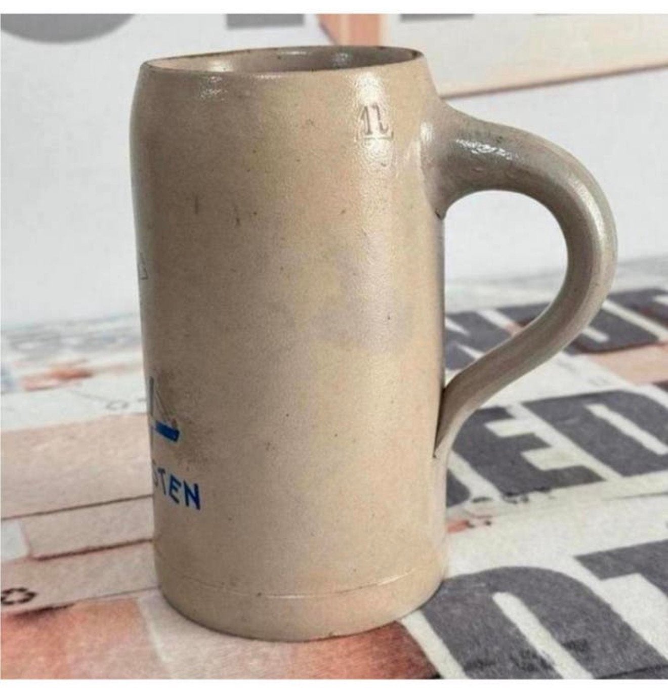 Vintage Wieze bierpot bierpul bier pot 1 Liter steen oktober, Ophalen of Verzenden, Gebruikt, Pul(len), Overige merken