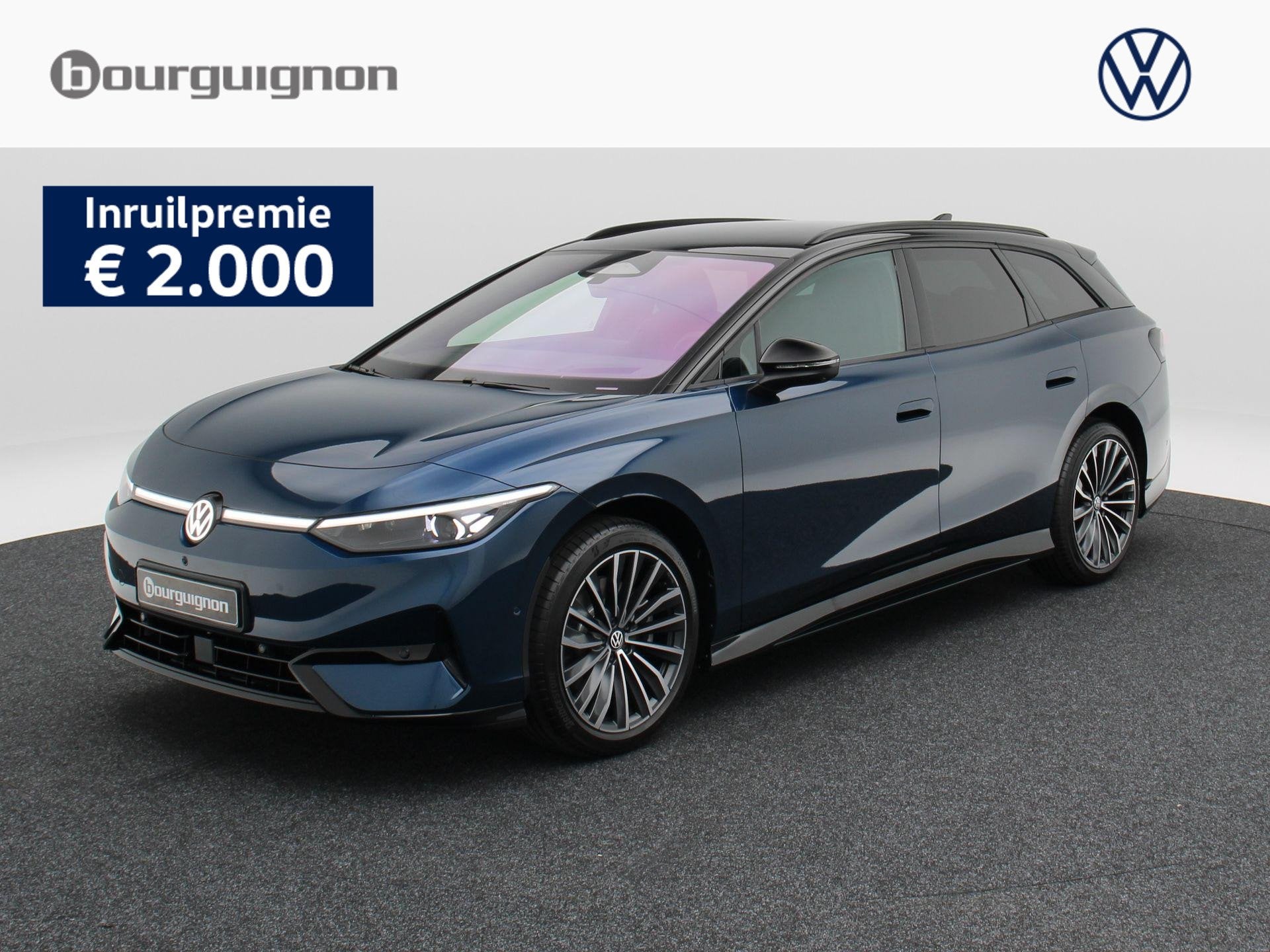 Volkswagen ID.7 Limited Edition Plus 59 kWh 204 PK | Trekhaa, Achterwielaandrijving, Zwart, Blauw, 1972 kg