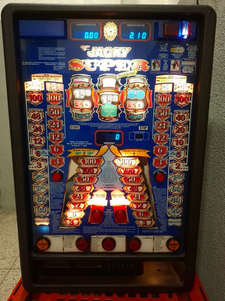 Löwen Jacky Super wandgokkast - Speelt op Duitse Marken, Verzamelen, Automaten | Gokkasten en Fruitautomaten, Gebruikt, Overige munten