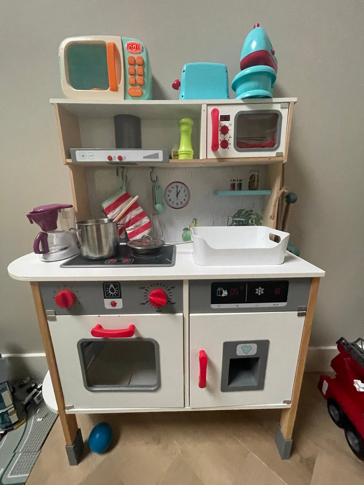 Grote Houten Speelkeuken met Complete Accessoires Set, Ophalen, Gebruikt, Hout, Speelkeuken