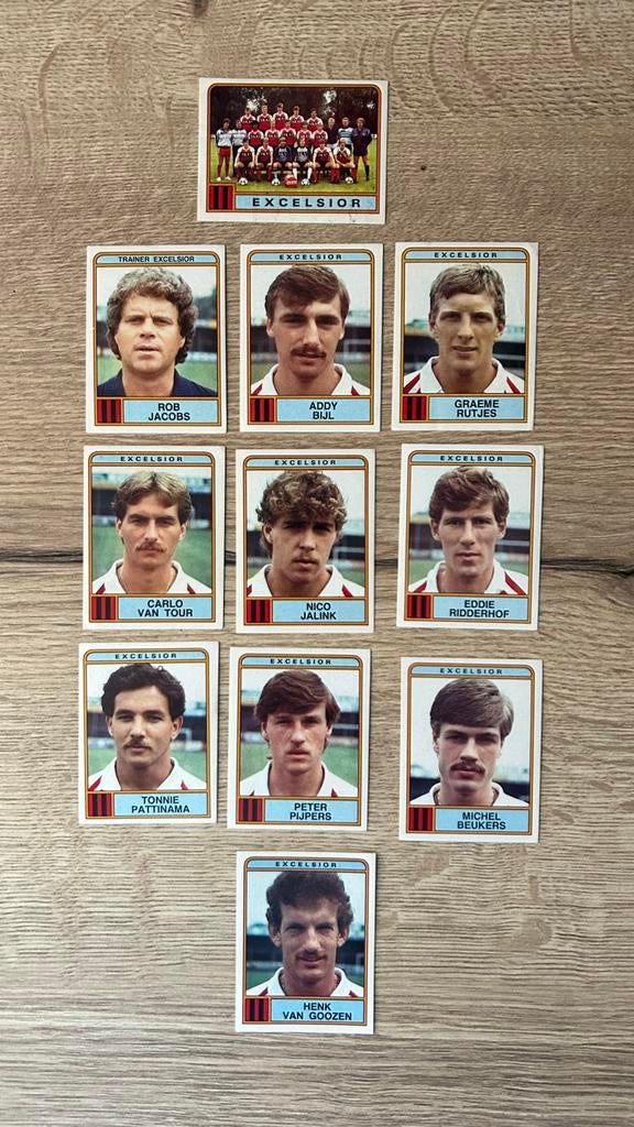 Panini Voetbal 84 plaatjes Excelsior 11x, Verzenden, Zo goed als nieuw, Meerdere plaatjes