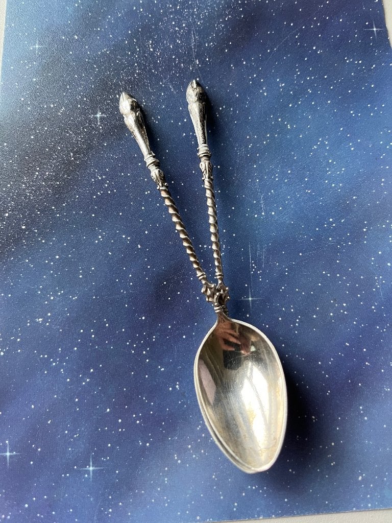 Twee zilveren lepeltjes, bokkenpoot, Antiek en Kunst, Antiek | Goud en Zilver, Ophalen of Verzenden, Zilver