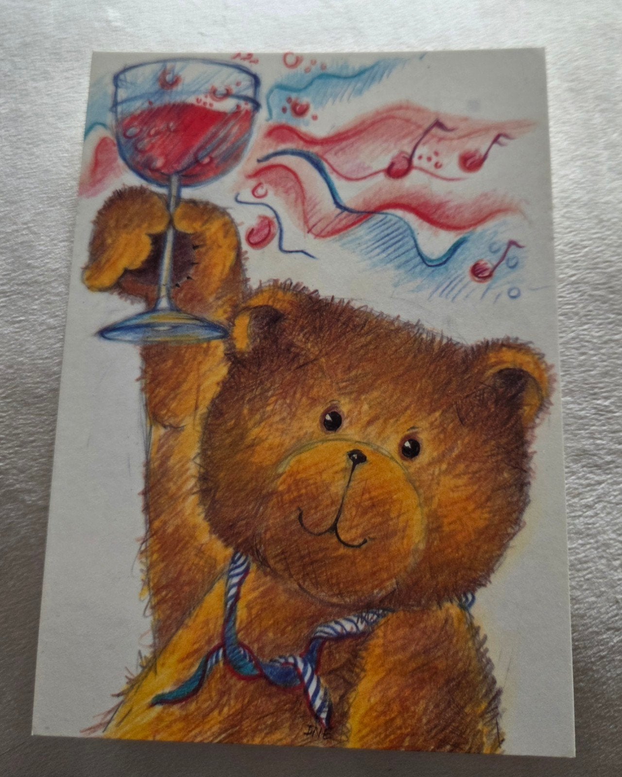 Feestende Beer met Wijn - 1992, Verzenden, 1980 tot heden, Ongelopen, Kinderen