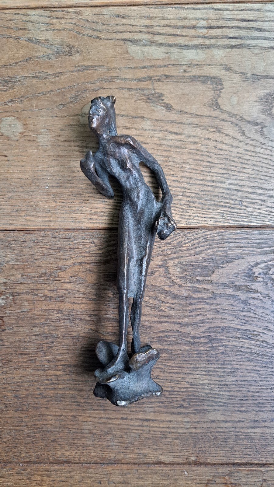 Dame bronzen beeld, Antiek en Kunst, Minder dan 20 cm, Ophalen of Verzenden, Brons, Beeld