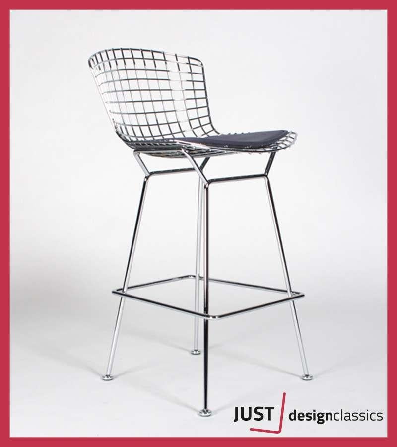 Knoll Bertoia Barstool Licht Blauw Wol (voorraad:3), Niet ingevuld, Zo goed als nieuw, Niet ingevuld, Niet ingevuld