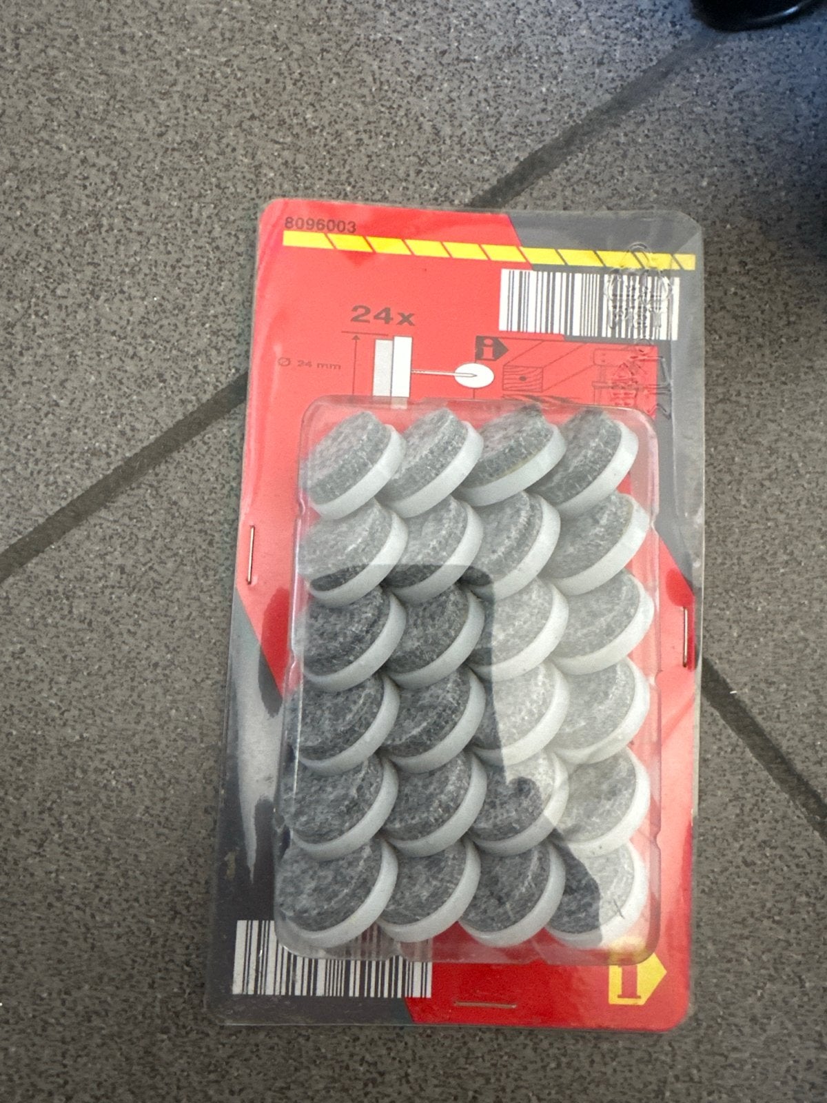 Viltglijders met pin 24x - 24 mm, Ophalen, Nieuw