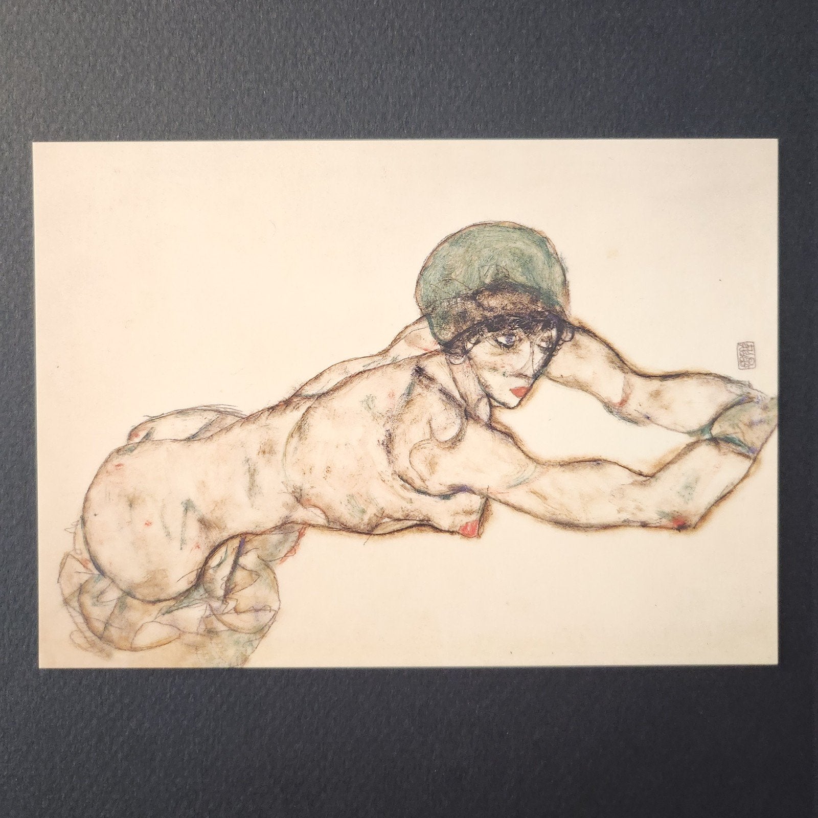 Kunstkaart Egon Schiele - Naakt liggende vrouw, Verzamelen, Verzenden, 1980 tot heden, Ongelopen, Cultuur en Media