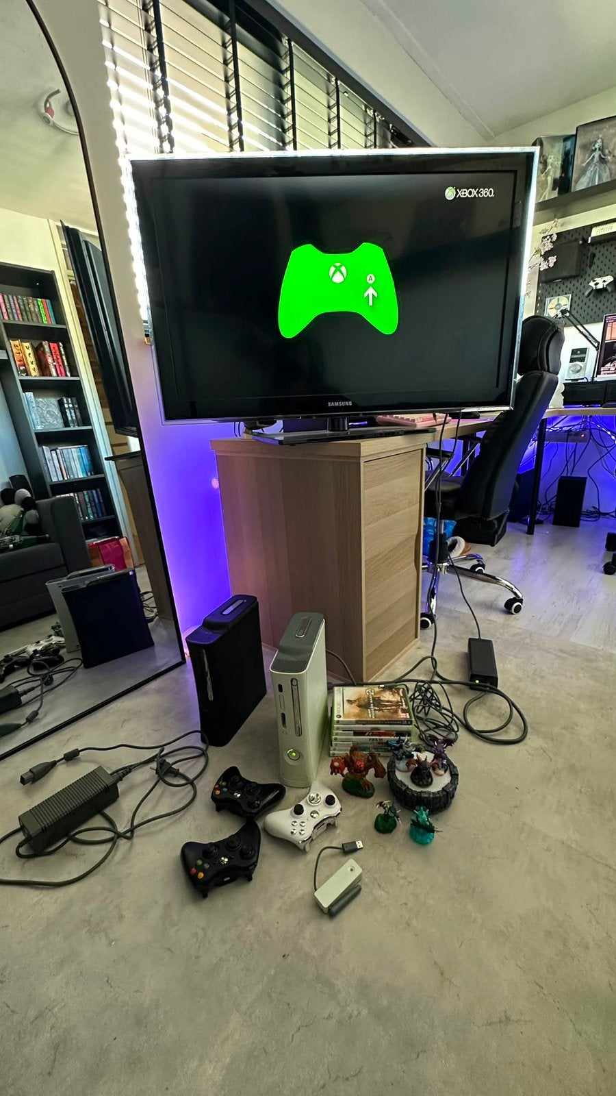 2x xbox 360 met games en controllers, Ophalen of Verzenden, Met 3 controllers of meer, 250 GB, Gebruikt