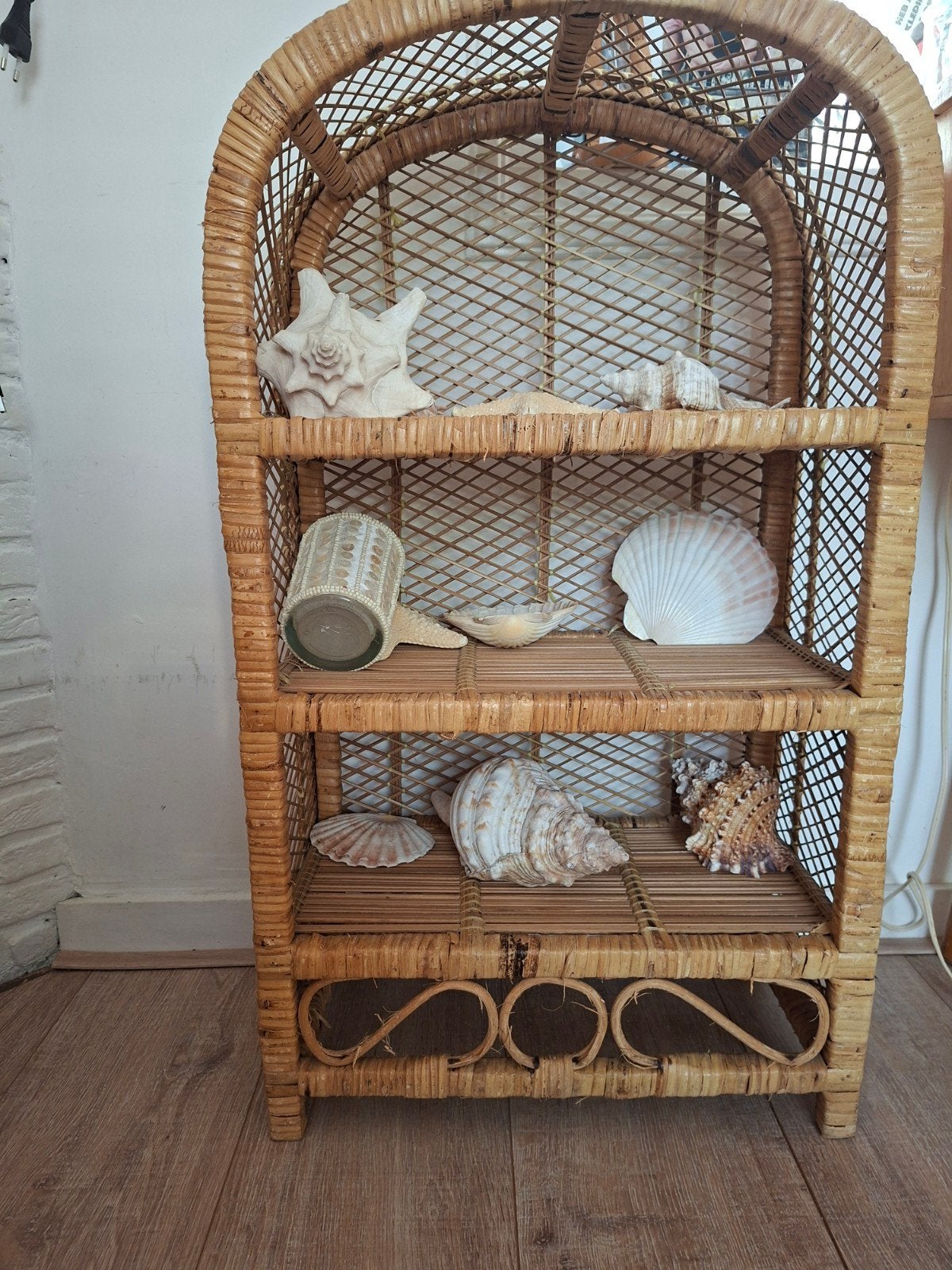 Boho Ibiza Vintage Rotan Kastje - H75 B50 D25, Ophalen of Verzenden, Gebruikt