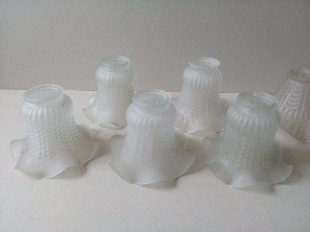 Lampenkapjes. Rokjes/Roosmodel.Glas.Pr.p/stuk, Gebruikt, 13 cm, Overige typen, Ophalen of Verzenden