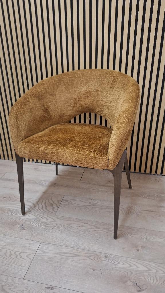 stoelen set van 5 model Kenzi armleuning Richmond Interiors, Ophalen, Richmond Interiors model Kenzi Fushion Cognac, Nieuw, Stof