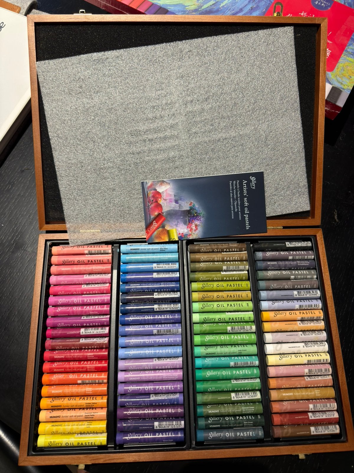 Nieuwe Gallery Mungyo oliepastels 72 kleuren houten kist, Ophalen, Nieuw, Potlood of Stift